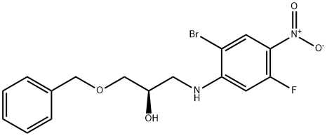 2-Propanol, 1-[(2-broMo-5-fluoro-4-nitrophenyl)aMino]-3-(phenylMethoxy)-, (2R)- 구조식 이미지