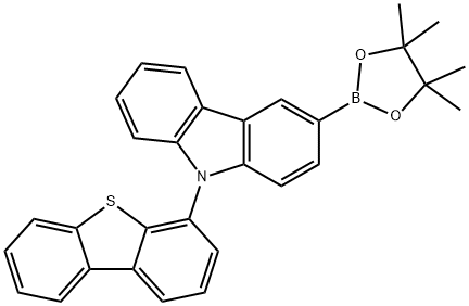 9-Dibenzothiophen-4-yl-3-(4,4,5,5-tetraMethyl-[1,3,2]dioxaborolan-2-yl)-9H-carbazole Structure