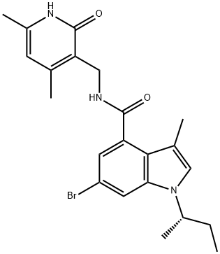 1346574-54-6 1H-Indole-4-carboxaMide, 6-broMo-N-[(1,2-dihydro-4,6-diMethyl-2-oxo-3-pyridinyl)Methyl]-3-Methyl-1-[(1S)-1-Methylpropyl]-