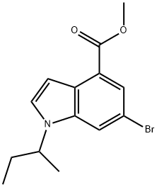 1H-Indole-4-carboxylic acid,6-broMo-1-(1-Methylpropyl)-,Methyl ester Structure