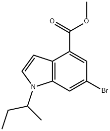 1H-Indole-4-carboxylic acid,6-broMo-1-(1-Methylpropyl)-,Methyl ester 구조식 이미지