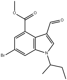 1H-Indole-4-carboxylic acid, 6-broMo-3-forMyl-1-(1-Methylpropyl)-, Methyl ester Structure