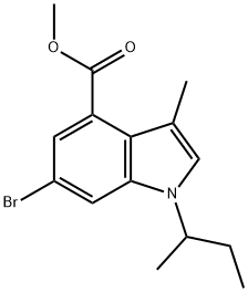 1H-Indole-4-carboxylic acid, 6-broMo-3-Methyl-1-(1-Methylpropyl)-, Methyl ester Structure