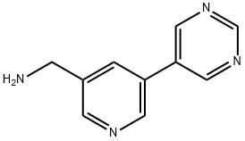 (5-(pyrimidin-5-yl)pyridin-3-yl)methanamine Structure