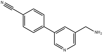 4-(5-(aminomethyl)pyridin-3-yl)benzonitrile 구조식 이미지