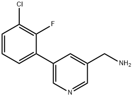 (5-(3-chloro-2-fluorophenyl)pyridin-3-yl)methanamine 구조식 이미지