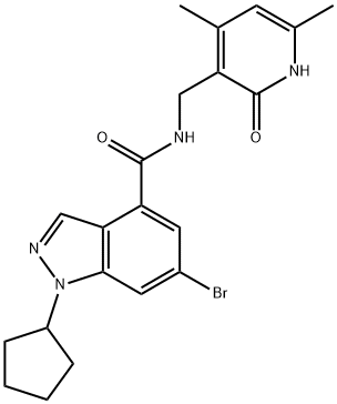 1H-Indazole-4-carboxaMide,6-broMo-1-cyclopentyl-N-[(1,2-dihydro-4,6-diMethyl-2-oxo-3-pyridinyl)Methyl]- Structure