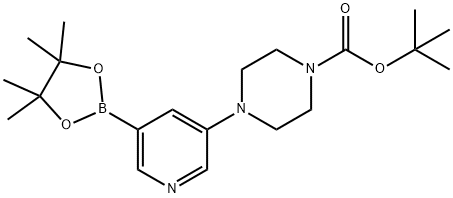 tert-butyl 4-(5-(4,4,5,5-tetramethyl-1,3,2-dioxaborolan-2-yl)pyridin-3-yl)piperazine-1-carboxylate Structure