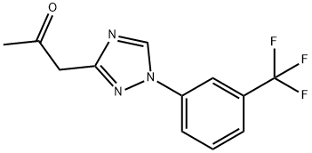 1-(1-(3-(trifluoromethyl)phenyl)-1H-1,2,4-triazol-3-yl)propan-2-one 구조식 이미지