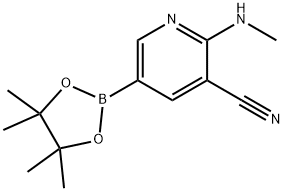 2-(methylamino)-5-(4,4,5,5-tetramethyl-1,3,2-dioxaborolan-2-yl)nicotinonitrile Structure