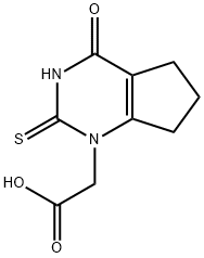 2,3,4,5,6,7-hexahydro-4-oxo-2-thioxo-1H-CyclopentapyriMidine-1-acetic acid 구조식 이미지