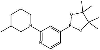 2-(3-Methylpiperidin-1-yl)-4-(4,4,5,5-tetraMethyl-1,3,2-dioxaborolan-2-yl)pyridine 구조식 이미지