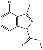 4-BroMo-1-Methoxycarbonyl-3-Methyl-1H-indazole 구조식 이미지