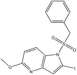 1-(Benzylsulfonyl)-2-iodo-5-Methoxy-4-azaindole Structure