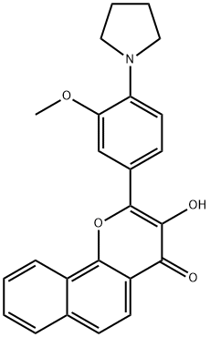 3-Hydroxy-2-[3-Methoxy-4-(pyrrolidin-1-yl)phenyl]benzo[h]chroMen-4-one Structure