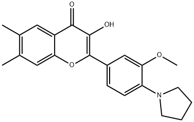 3-Hydroxy-2-[3-Methoxy-4-(pyrrolidin-1-yl)phenyl]-6,7-diMethylchroMen-4-one Structure