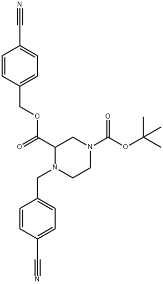 4-(4-시아노-벤질)-피페라진-1,3-디카르복실산1-tert-부틸에스테르3-(4-시아노-벤질)에스테르 구조식 이미지