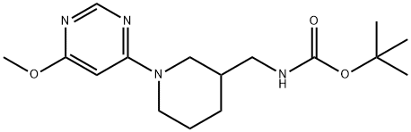 [1-(6-Methoxy-pyriMidin-4-yl)-piperidin-3-ylMethyl]-carbaMic acid tert-butyl ester 구조식 이미지