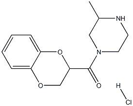 (2,3-Dihydro-benzo[1,4]dioxin-2-yl)-(3-Methyl-piperazin-1-yl)-Methanone hydrochloride Structure