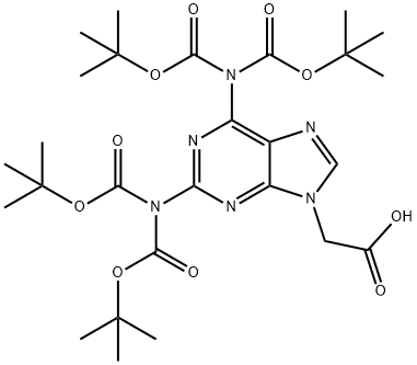 2-(2,6-bis(bis(tert-butoxycarbonyl)aMino)-9H-purin-9-yl)acetic acid Structure