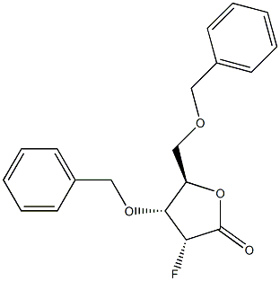 (3R,4R,5R)-4-(benzyloxy)-5-(benzyloxymethyl)-3-fluoro-dihydrofuran-2(3H)-one 구조식 이미지