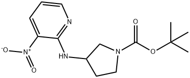 3-(3-Nitro-pyridin-2-ylaMino)-pyrrolidine-1-carboxylic acid tert-butyl ester Structure