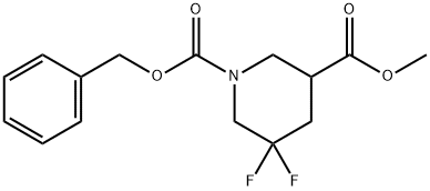 1-벤질3-메틸5,5-디플루오로피페리딘-1,3-디카르복실레이트 구조식 이미지