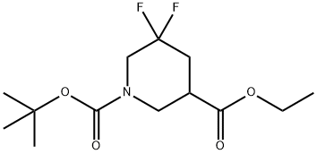 1-tert-butyl 3-ethyl 5,5-difluoropiperidine-1,3-dicarboxylate 구조식 이미지