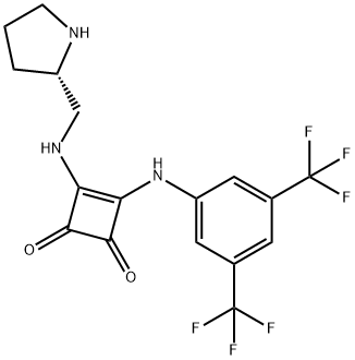 3-[[3,5-bis(trifluoroMethyl)phenyl]aMino]-4-[[(2S)-2-pyrrolidinylMethyl]aMino]-3-Cyclobutene-1,2-dione Structure