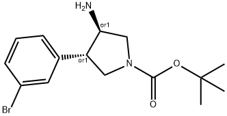 (3R,4S)-tert-Butyl 3-AMino-4-(3-broMophenyl)pyrrolidine-1-carboxylate Structure