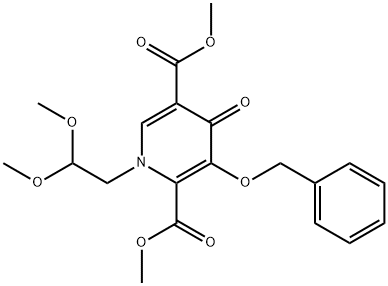 DiMethyl 3-(benzyloxy)-1-(2,2-diMethoxyethyl)-4-oxo-1,4-dihydropyridine-2,5-dicarboxylate 구조식 이미지