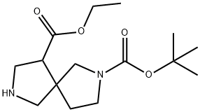 2,7-Diaza-spiro[4.4]nonane-2,9-dicarboxylic acid 2-tert-butyl ester 9-ethyl ester Structure