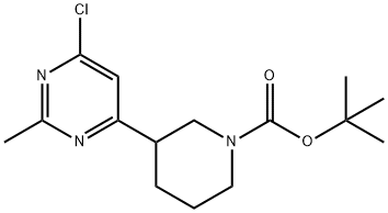 tert-butyl 3-(6-chloro-2-MethylpyriMidin-4-yl)piperidine-1-carboxylate Structure