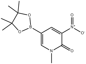 1-Methyl-3-nitro-5-(4,4,5,5-tetraMethyl-[1,3,2]dioxaborolan-2-yl)-1H-pyridin-2-one 구조식 이미지