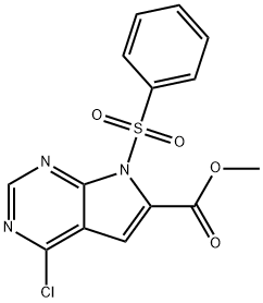 Methyl 4-chloro-7-phenylsulfonyl-7H-pyrrolo[2,3-d]pyriMidine-6-carboxylate Structure