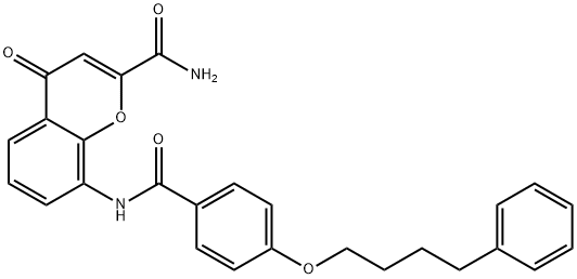 4-Oxo-8-[4-(4-phenylbutoxy)benzoylaMino]-4H-1-benzopyran-2-carboxaMide 구조식 이미지