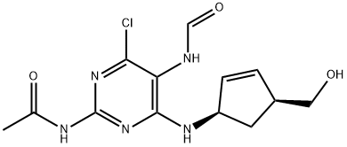 (1R-4S)-N-[4-Chloro-5-(forMylaMino)-6-[[4-(hydroxyMethyl)-2-cyclopenten-1-yl]
aMino]-2-pyriMidinyl]acetaMide 구조식 이미지