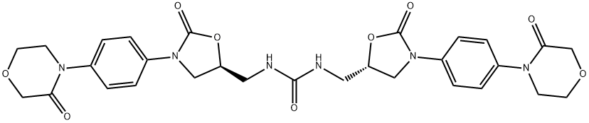 Urea, N,N'-bis[[(5S)-2-oxo-3-[4-(3-oxo-4-Morpholinyl)phenyl]-5-oxazolidinyl]Methyl]- Structure