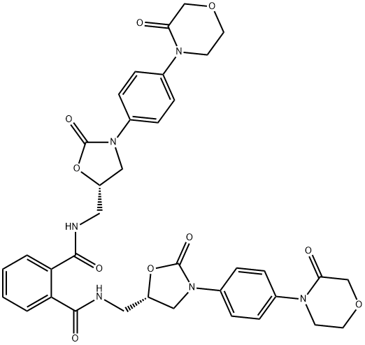 1,2-BenzenedicarboxaMide, N1,N2-bis[[(5S)-2-oxo-3-[4-(3-oxo-4-Morpholinyl)phenyl]-5-oxazolidinyl]Methyl]- Structure