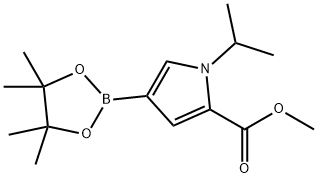 Methyl 1-isopropyl-4-(4,4,5,5-tetraMethyl-1,3,2-dioxaborolan-2-yl)-1H-pyrrole-2-carboxylate 구조식 이미지