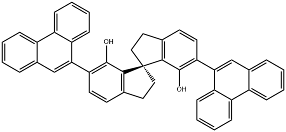 (1R)- 2,2',3,3'-tetrahydro-6,6'-di-9-phenanthrenyl-1,1'-Spirobi[1H-indene]-7,7'-diol 구조식 이미지