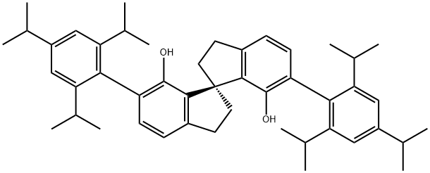 (1R)-2,2',3,3'-tetrahydro-6,6'-bis[2,4,6-tris(1-Methylethyl)phenyl]-1,1'-Spirobi[1H-indene]-7,7'-diol 구조식 이미지