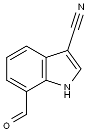 7-ForMyl-1H-indole-3-carbonitrile 구조식 이미지
