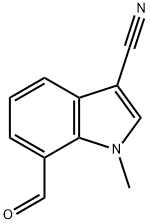 7-ForMyl-1-Methyl-1H-indole-3-carbonitrile 구조식 이미지