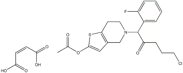 5-(5-Chloro-1-(2-fluorophenyl)-2-oxopentyl)-4,5,6,7-tetrahydrothieno[3,2-c]pyridin-2-yl Acetate Maleate 구조식 이미지