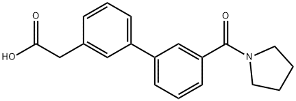 3-CarboxyMethyl-3'-(pyrrolidinocarbony)biphenyl Structure