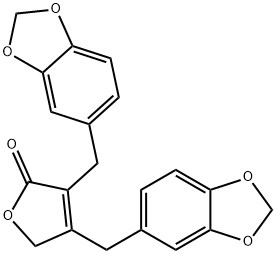 2,3-Di(3',4'-Methylenedioxybenzyl)
-2-buten-4-olide Structure