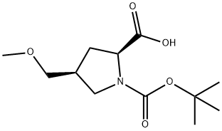 (2S,4S)-1-(tert-butoxycarbonyl)-4-(MethoxyMethyl)pyrrolidine-2-carboxylic acid 구조식 이미지
