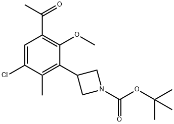 tert-butyl 3-(3-acetyl-5-chloro-2-Methoxy-6-Methylphenyl)azetidine-1-carboxylate Structure