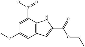 5-Methoxy-7-nitro-1H-indole-2-carboxylic acid ethyl ester 구조식 이미지